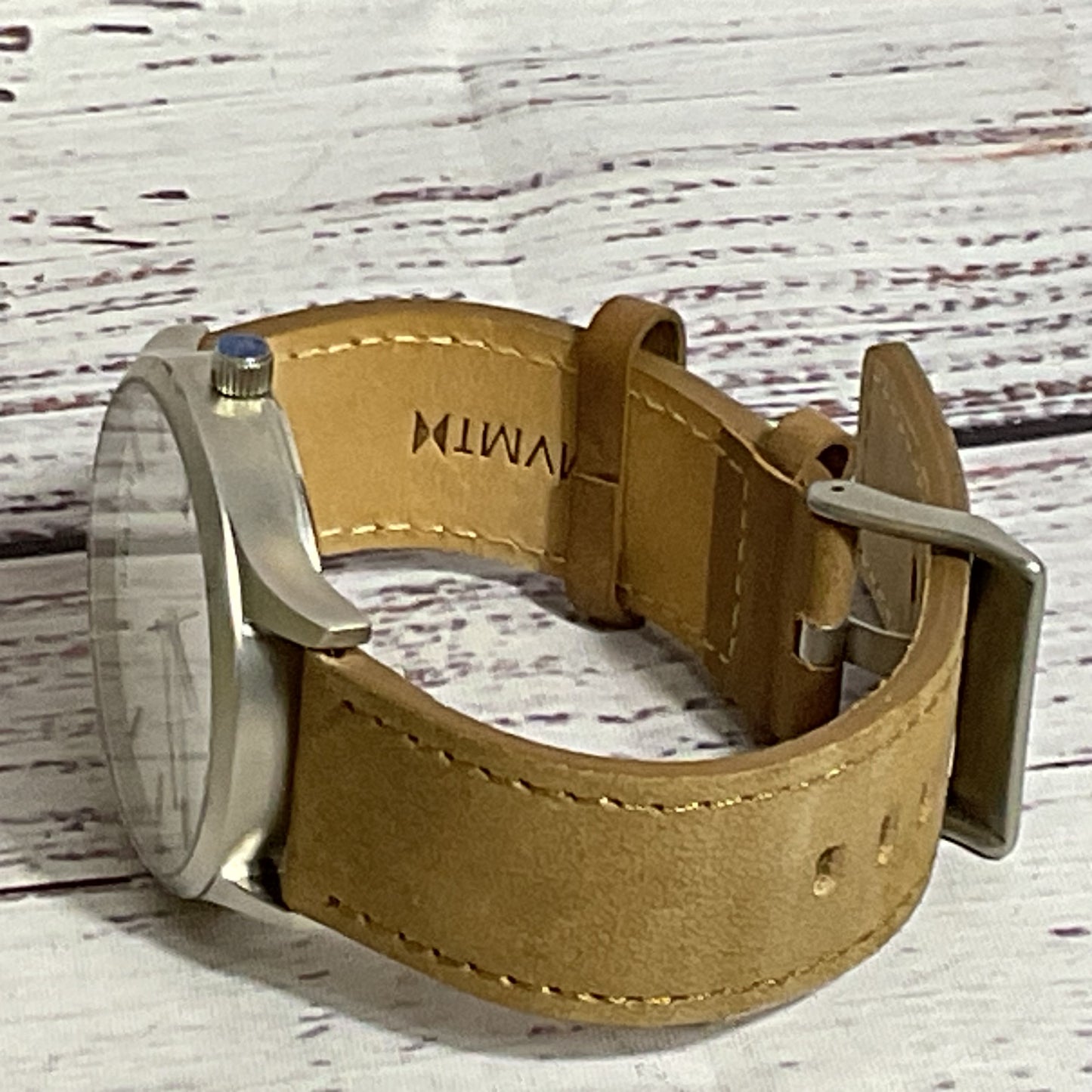 MVMT Silver Tone Tan Band Men's Watch