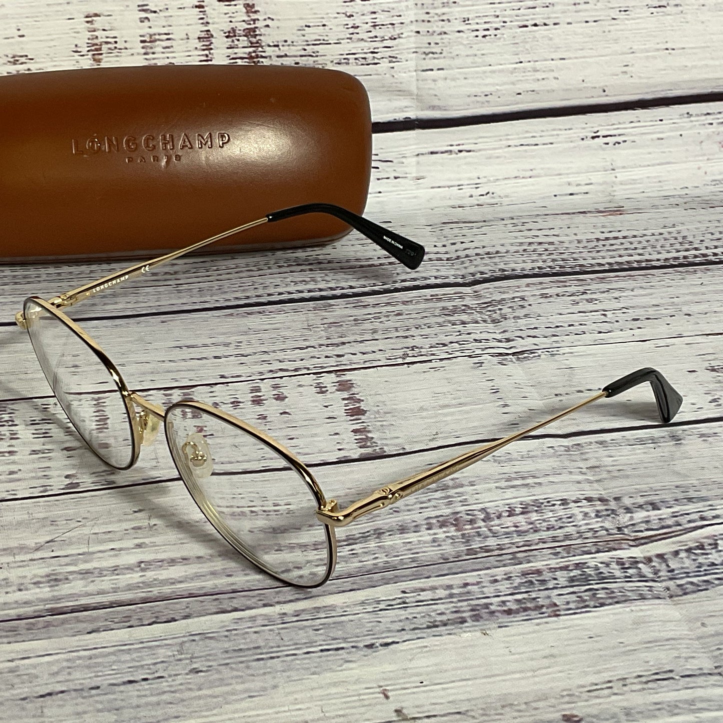 LONGCHAMP LO2140 Gold Tone Eyeglasses with Case- 54[ ]17 140 (FRAMES ONLY)
