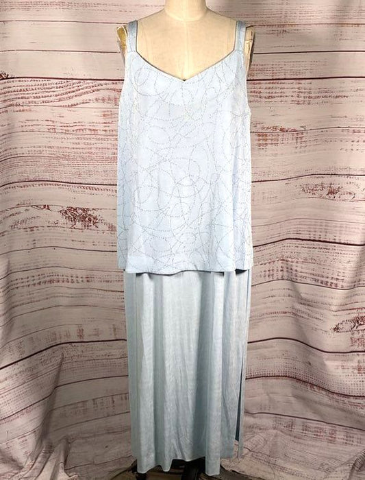 Huey Waltzer for Saks Fifth Avenue Vintage Sleeveless Dress Blue 2X