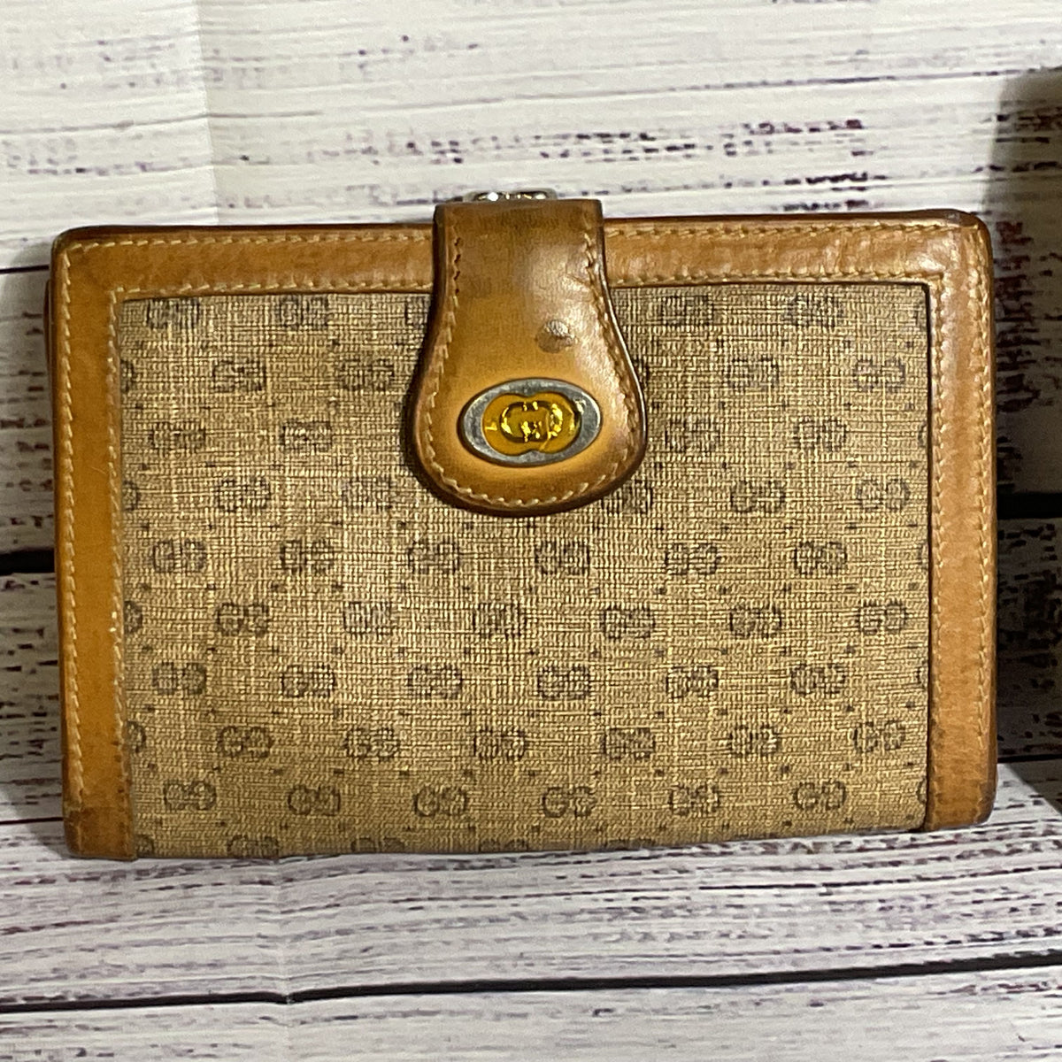 Set of 2 VTG. GUCCI Micro GG Monogram Bifold CC, Coin Wallet & CC Bifold Wallet