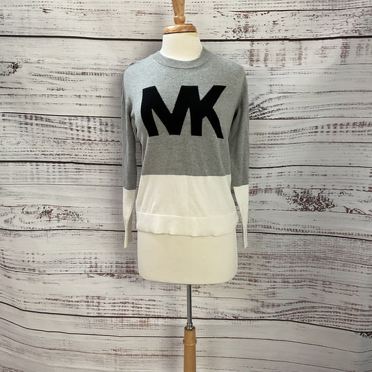 Michael Kors Grey Black Logo Knit Sweater - Size XS New W/ Tag