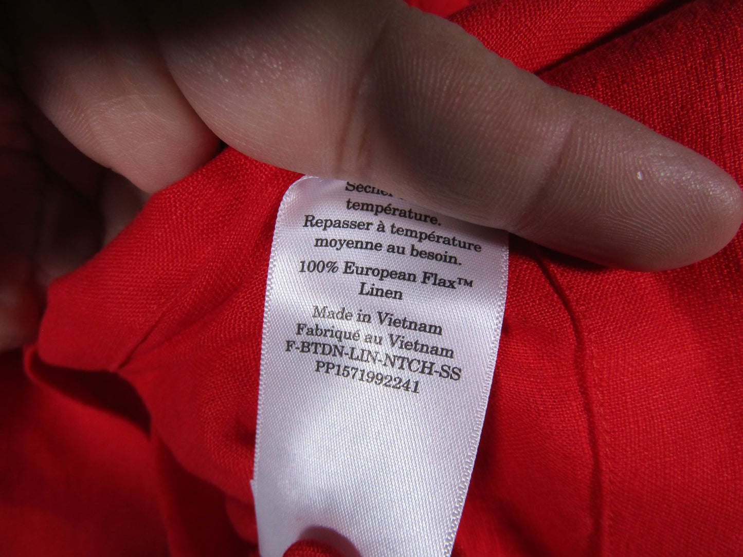 Everlane The Notch Women's Red Short Sleeve Linen Blouse Size XXS