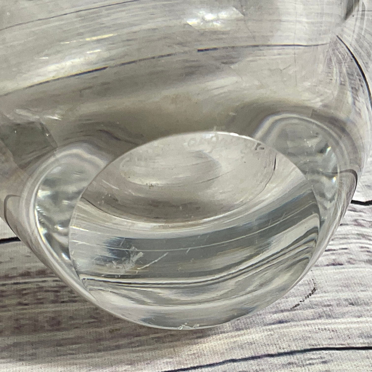 VTG. GLASSKOLAN Crystal Vase with Etched Bird- 8.25"