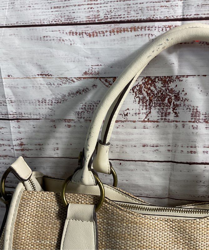 Frye & Co Beige Woven Satchel Shoulder Bag Women's
