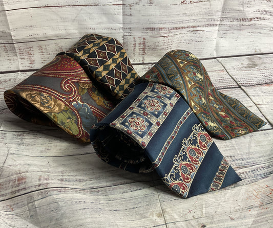 Bill Blass Lot of 4 Multicolor Ties OS
