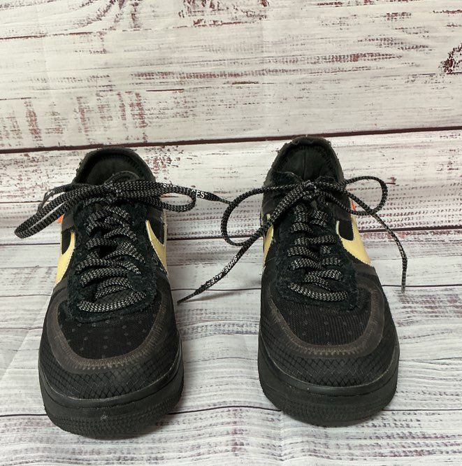 Men's Nike x Off White Air Force 1 Low Black Mesh Size 7 From 2018 Collection