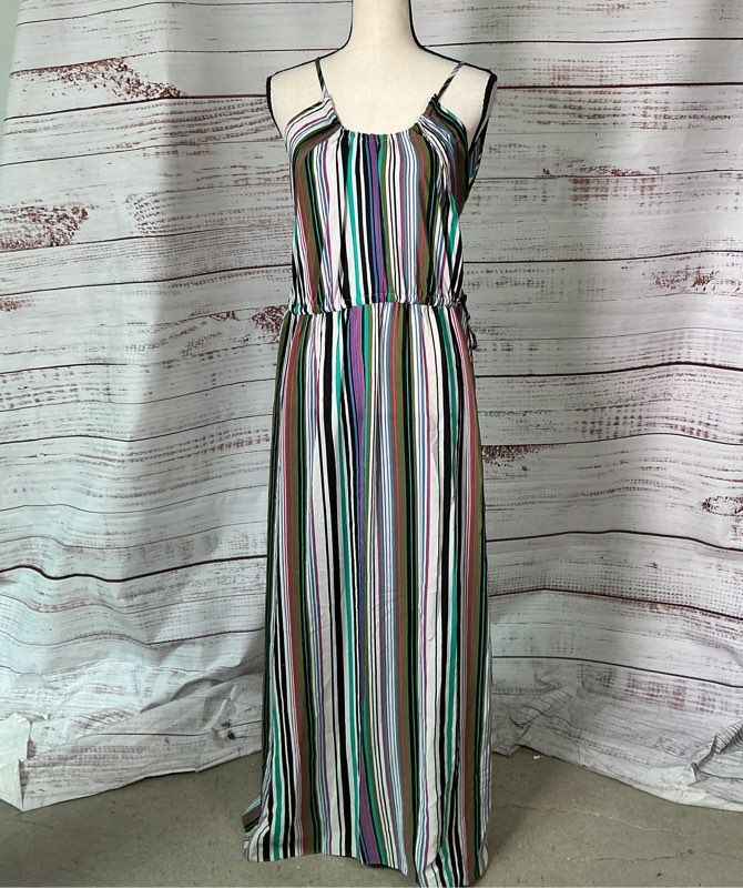 Women's Calypso St. Barth Multicolor Striped Maxi Dress Retail $250