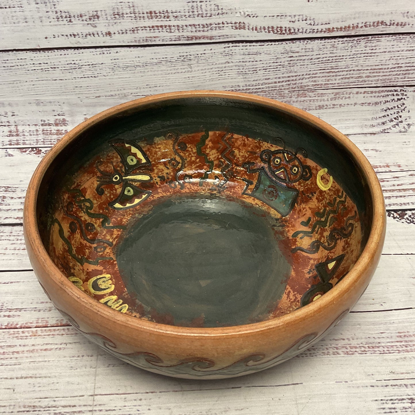 Seminario Urubamba Cusco Peru Pottery Earthenware Ceramic Bowl 9.5"