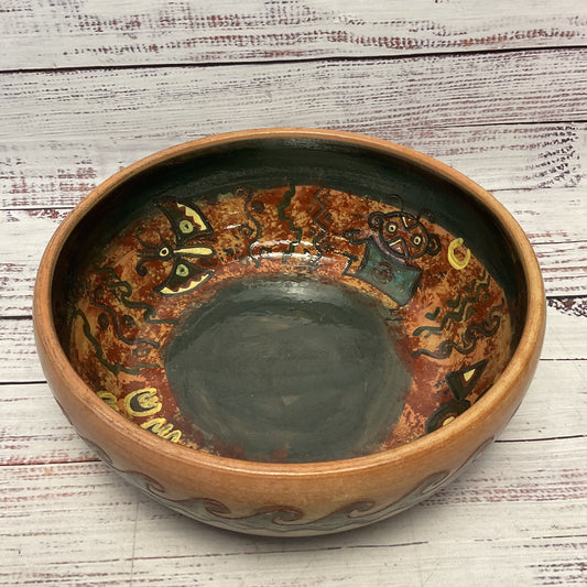 Seminario Urubamba Cusco Peru Pottery Earthenware Ceramic Bowl 9.5"