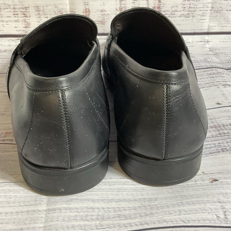 SALVATORE FERRAGAMO Men's Black Leather Loafer Dress Shoes- SZ 8