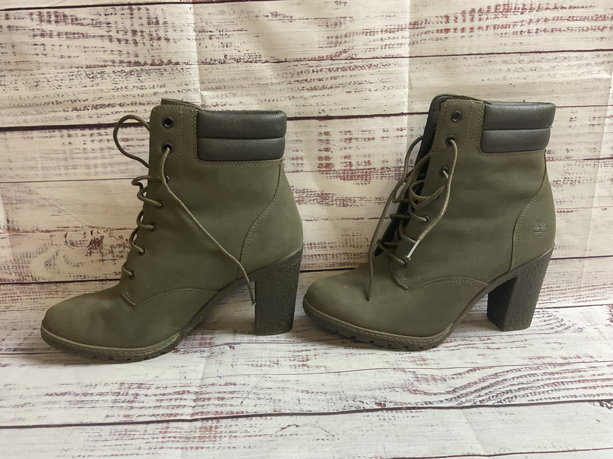 Timberland Green Pump Lace Up Boot Women 8