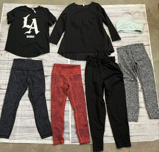 Women's Lululemon Lot of 7 Leggings, Sports Bra and Tops Size 6