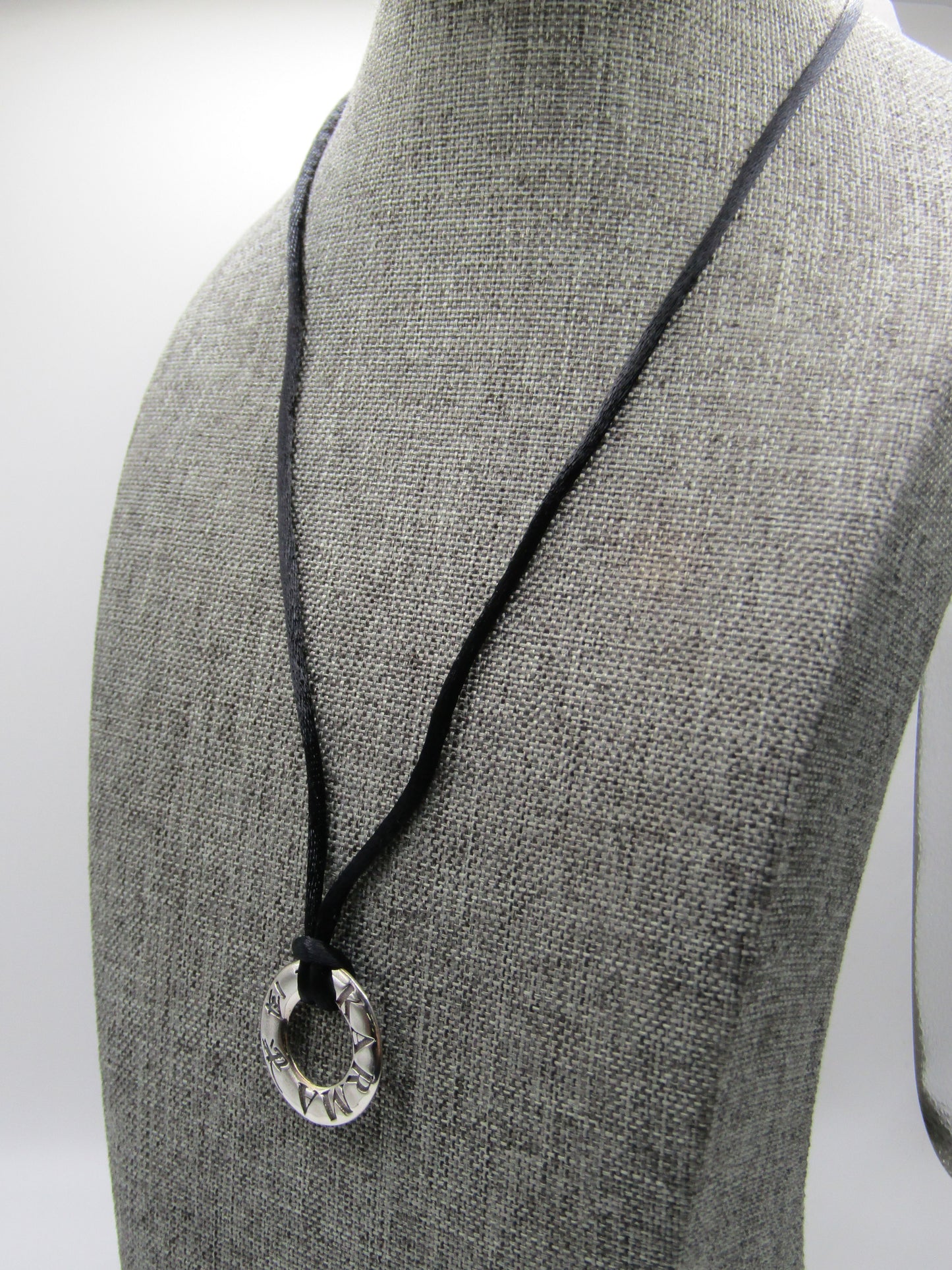 22.5" Sterling Silver Karma Cord Pendant Necklace