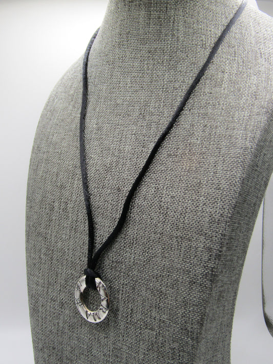 22.5" Sterling Silver Karma Cord Pendant Necklace