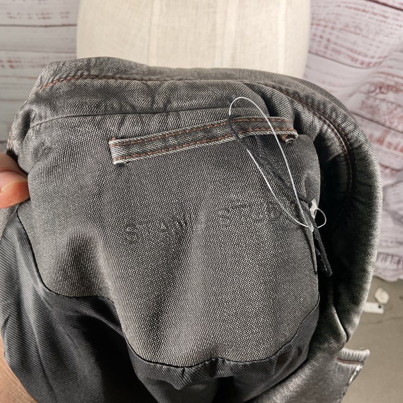 Stand Studio Iris Gray Faux Leather Cropped Motorcycle Jacket - Size 4