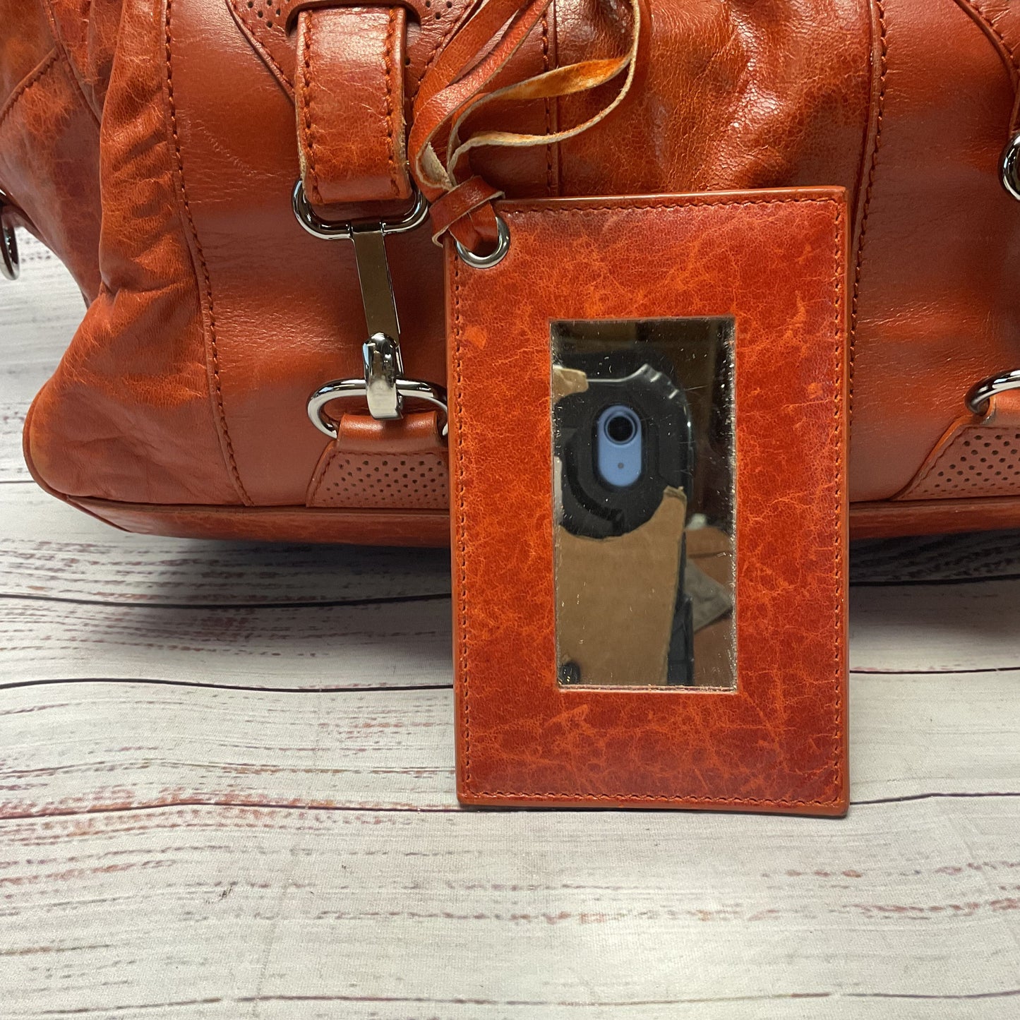 Balenciaga Boston Bag Brown Leather Shoulder Bag Purse 156428