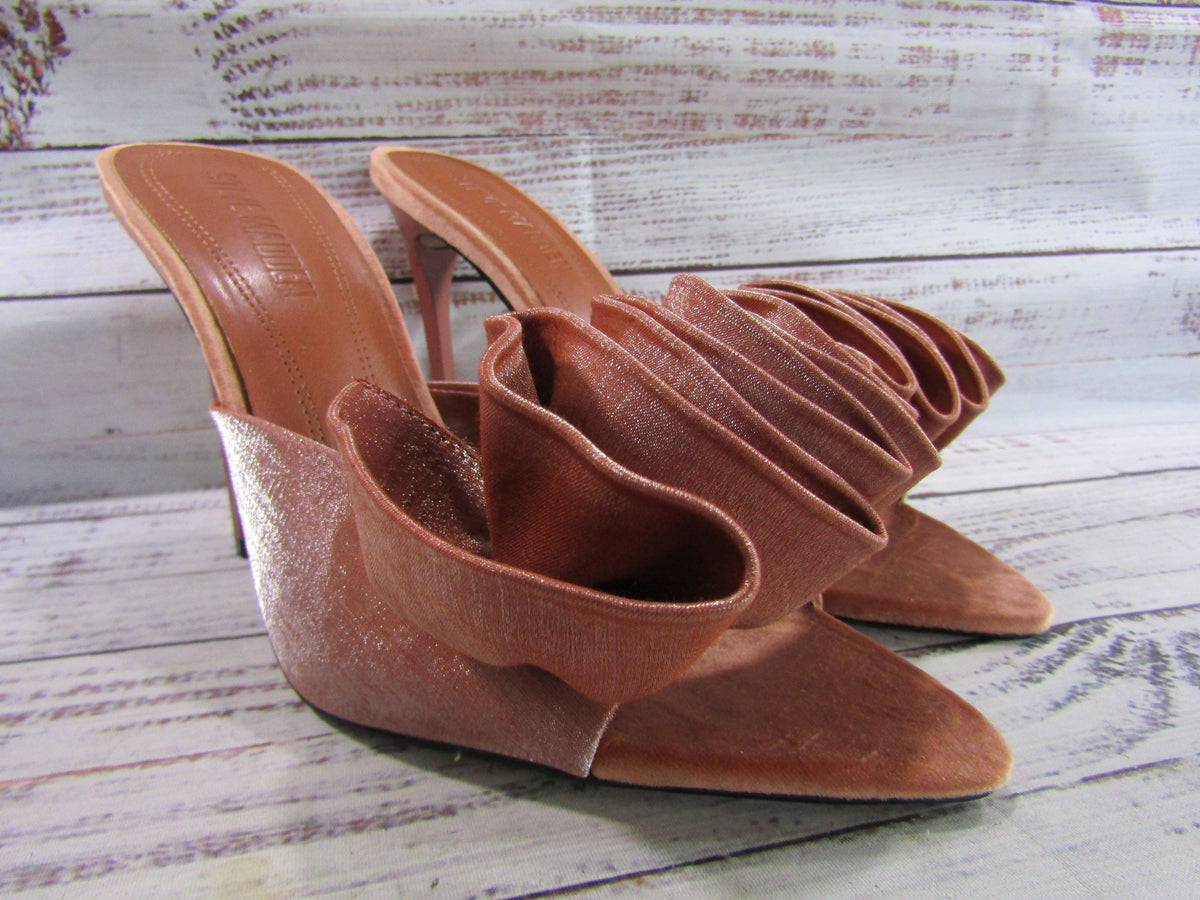 Steve Madden Affinity Women's Rust Satin Stiletto Heel Open Toe Sandals Size 8.5