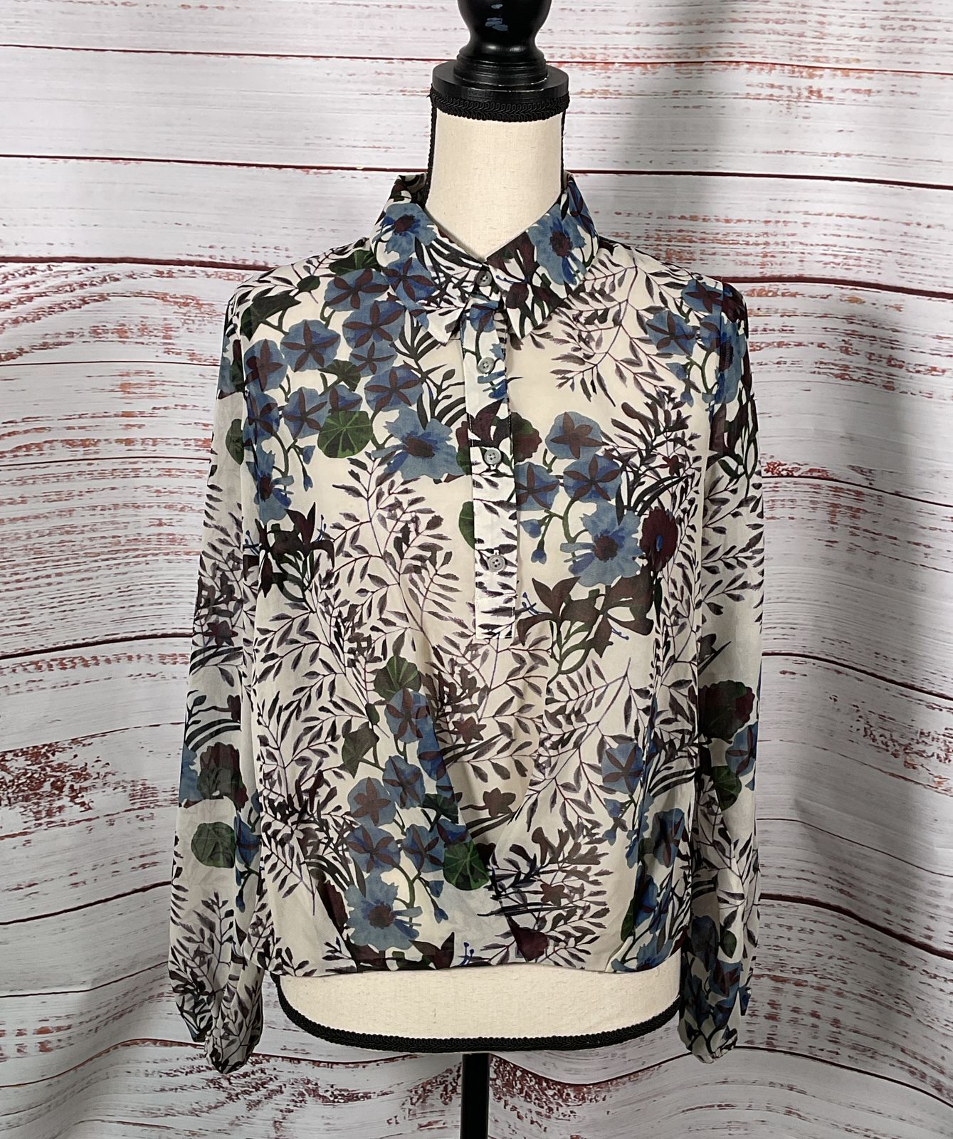 Cabi Floral Print Victoria Blouse Multicolor S