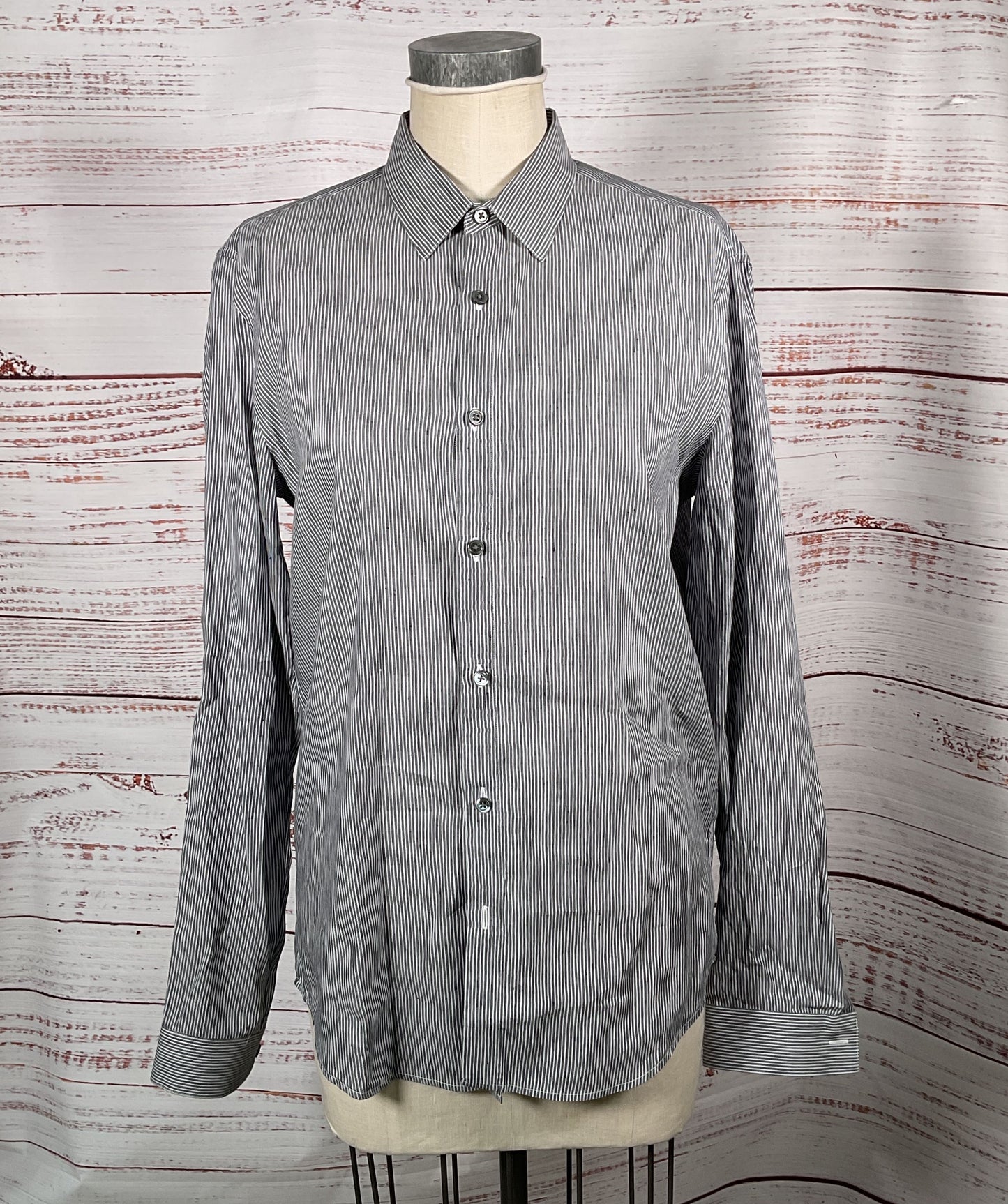Theory Striped Button Down Shirt Multicolor M