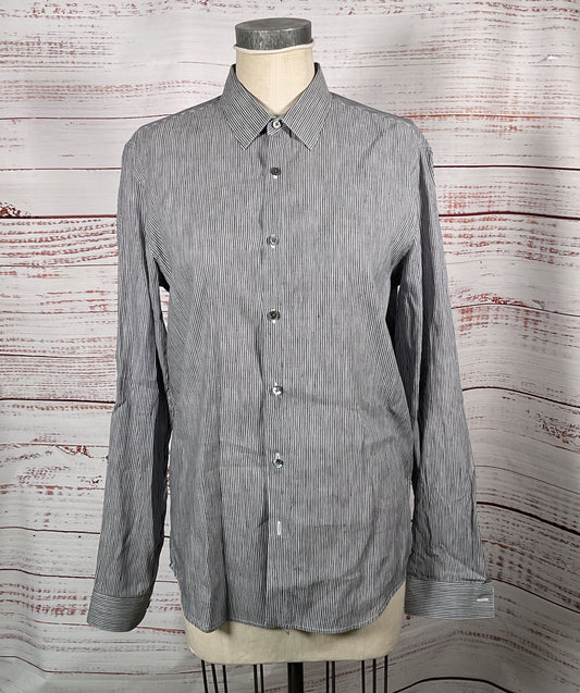 Theory Striped Button Down Shirt Multicolor M