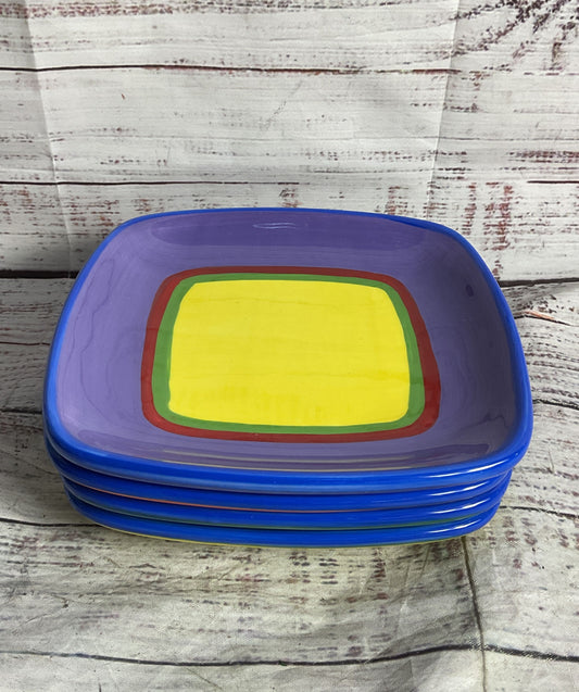 Dansk Caribe Set of 4 Bread Plates Multicolor