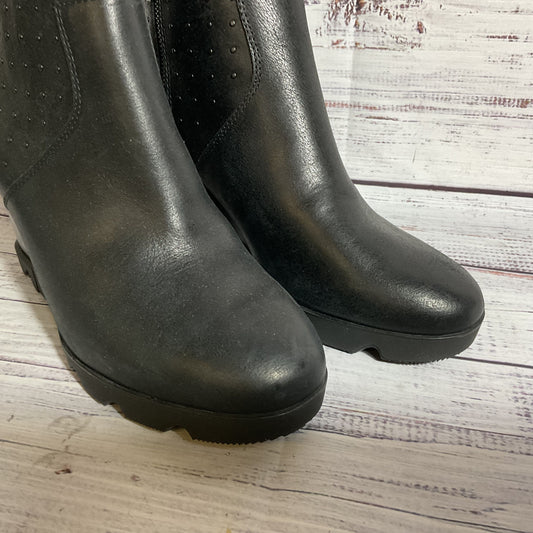 SOREL Joan Uptown Black Wedge Size Zip Women's Bootie Boots- SZ 10.5