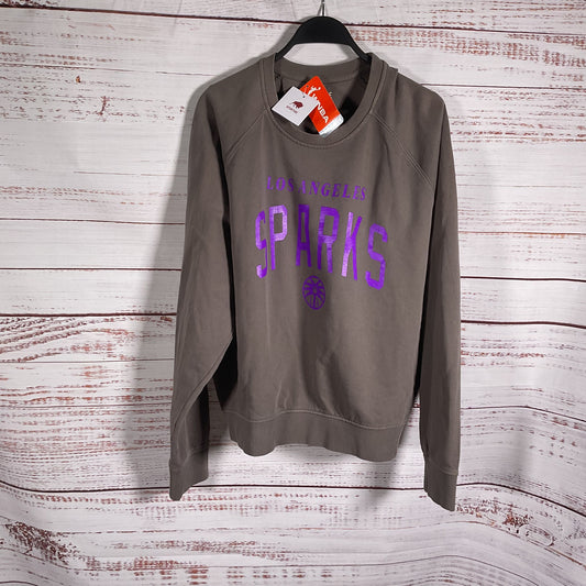 LA Los Angeles Sparks WNBA Sportiqe Ashlyn Grey Pullover Sweatshirt - Size 2XL