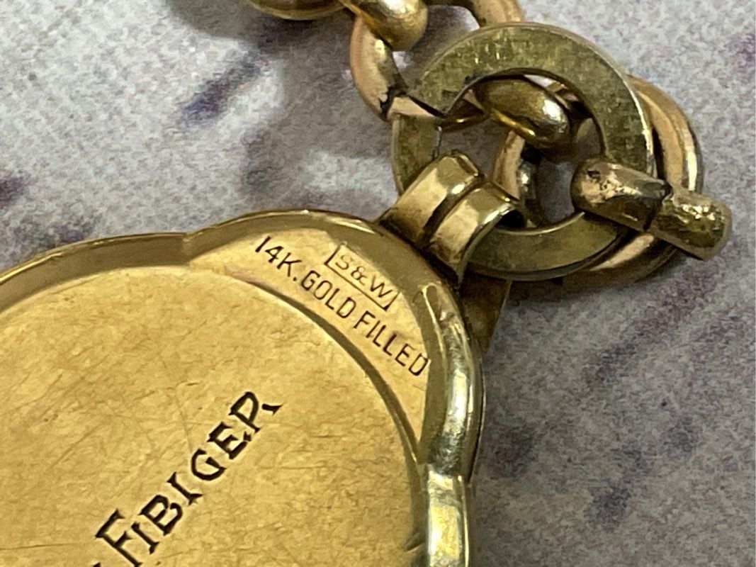 VTG. HAMILTON 10K Gold Filled Engraved on Back (DAMAGED)