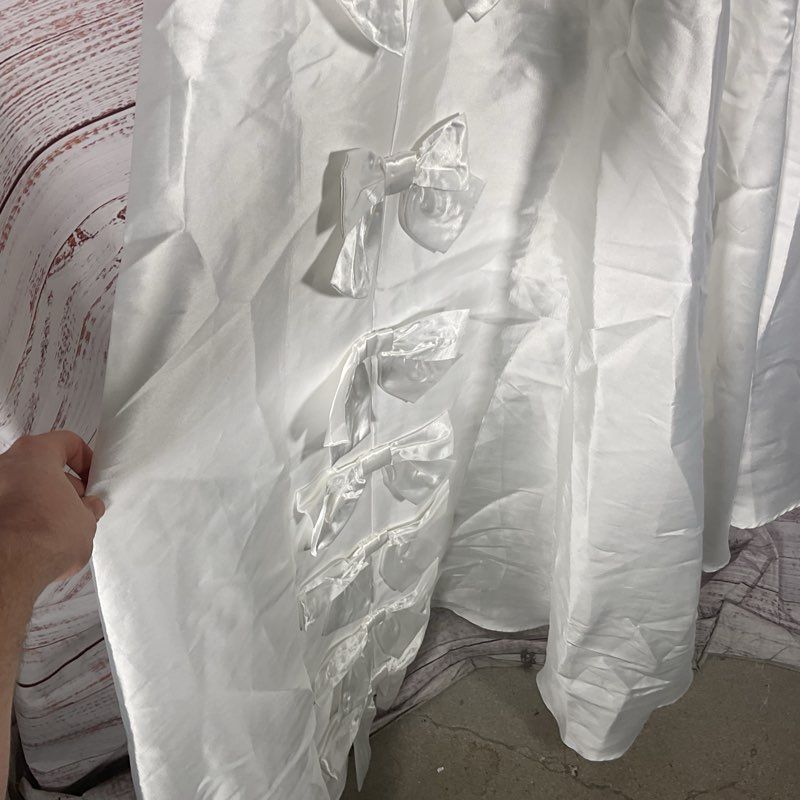 Lulus Your Beloved White Strapless Bow A-Line Gown Formal Dress - Size XS