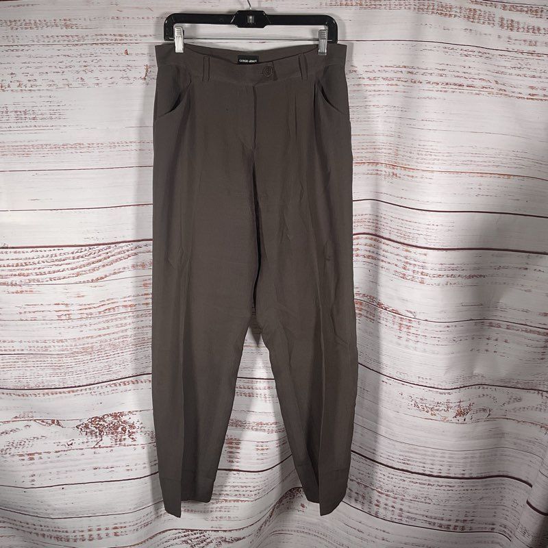 Giorgio Armani Black Label 100% Silk Taupe Shawl Lapel 2 pc. Suit *Read Desc"
