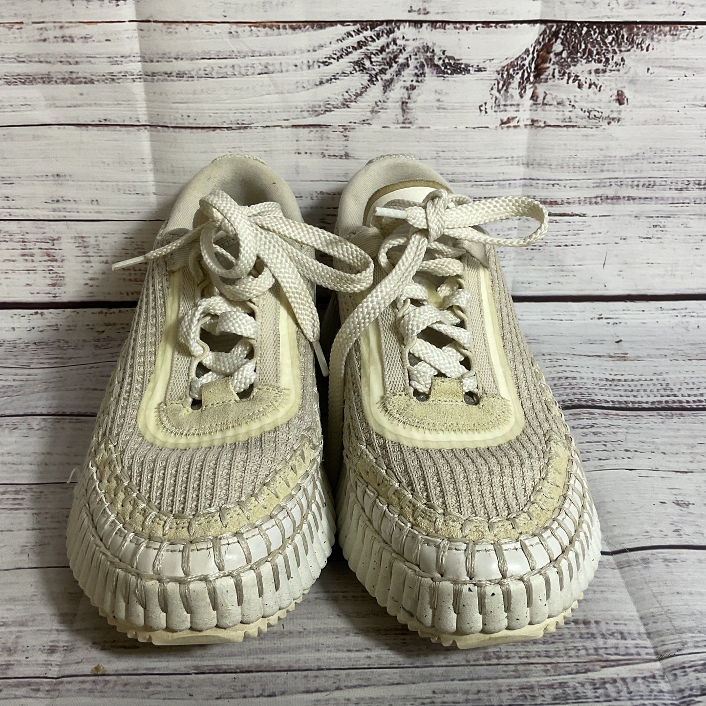 CHLOE Nama Off White Women's Platform Sneakers- SEE MEASUREMENTS