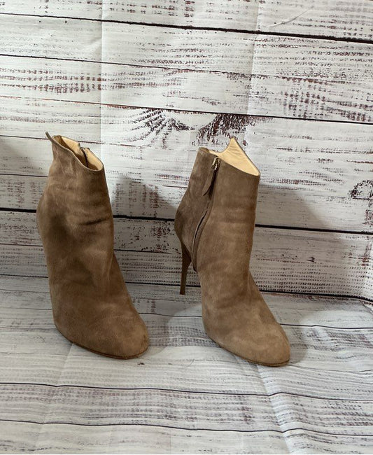 Women's Jerome C. Rousseau Taupe Suede Stiletto Boots Size 40 US 9