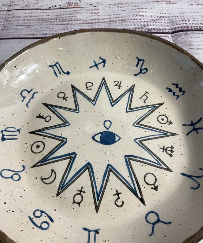 Boho Zodiac Salad Plate Urban Outfitters 8"