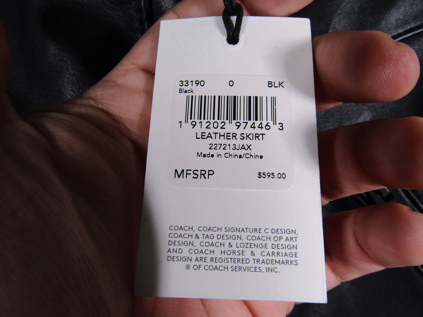Coach Women's Black Leather Western Mini Skirt Size 0