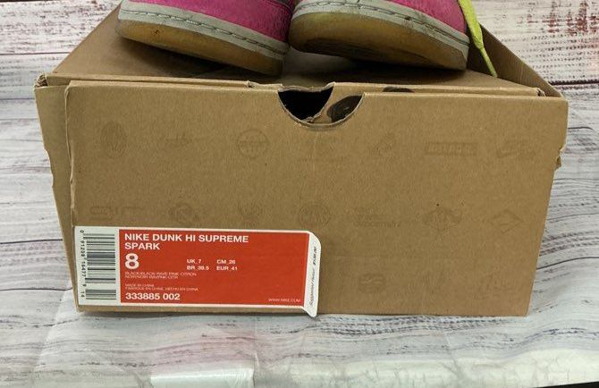 Nike Dunk High Supreme Spark Rave Pink High top Sneakers Size 8 COMES WITH BOX