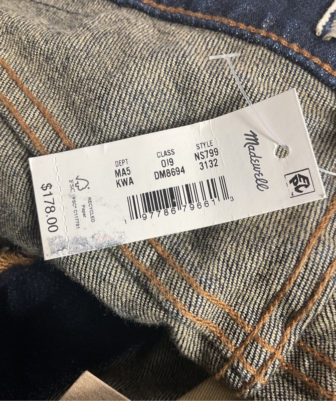 Madewell The 1991 Straight Leg Jeans Blue 31 x 32