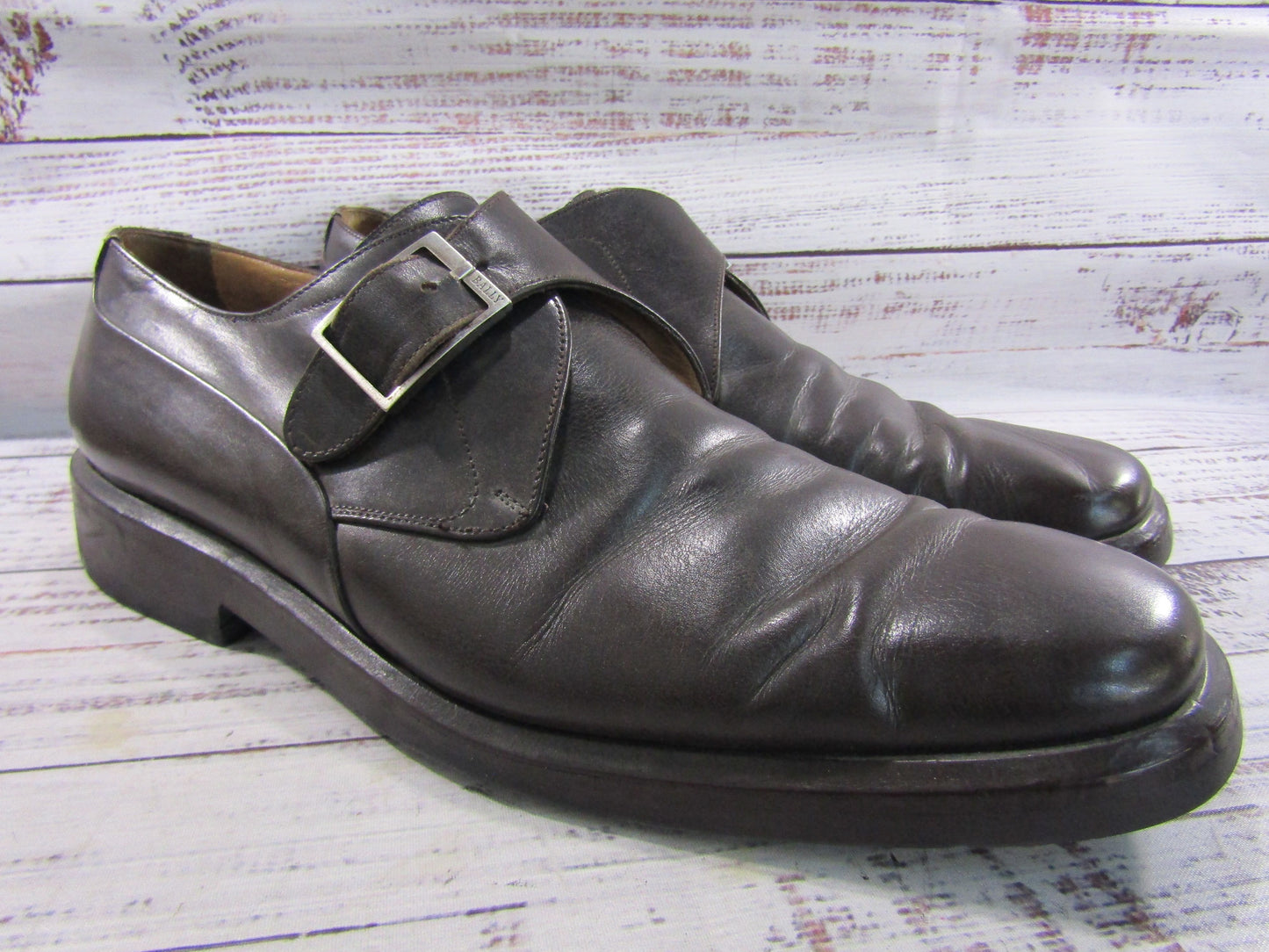 Bally Terni Men's Brown Leather Monk Strap Loafers Size 11 Made in Italy