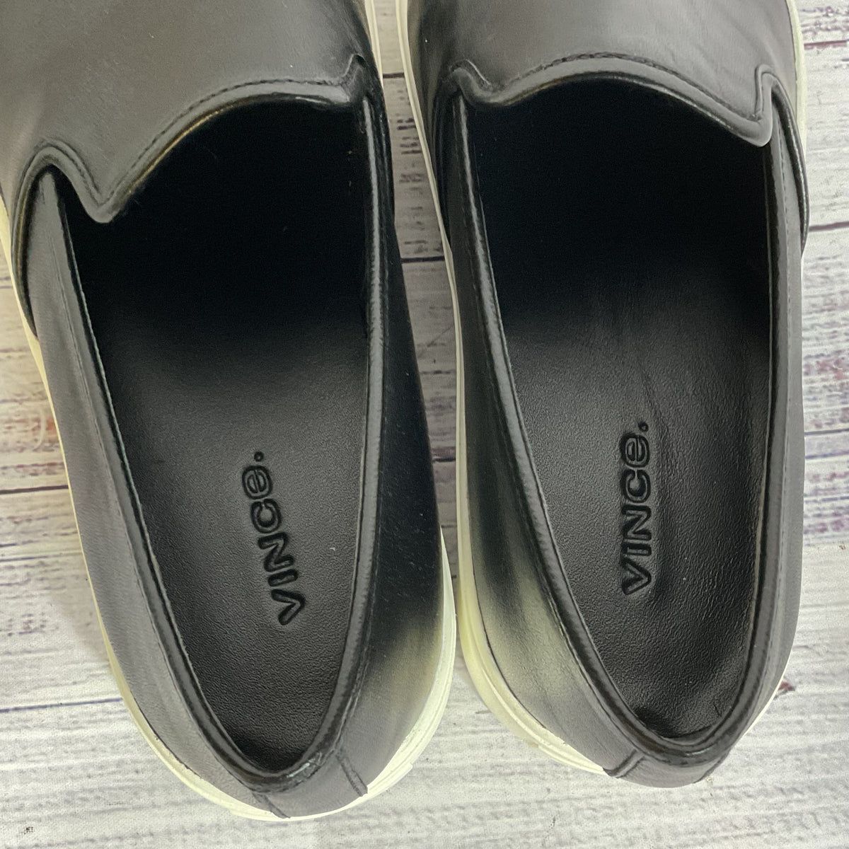 NWOB VINCE. Men's Black Slip-On Shoes- SZ 7.5