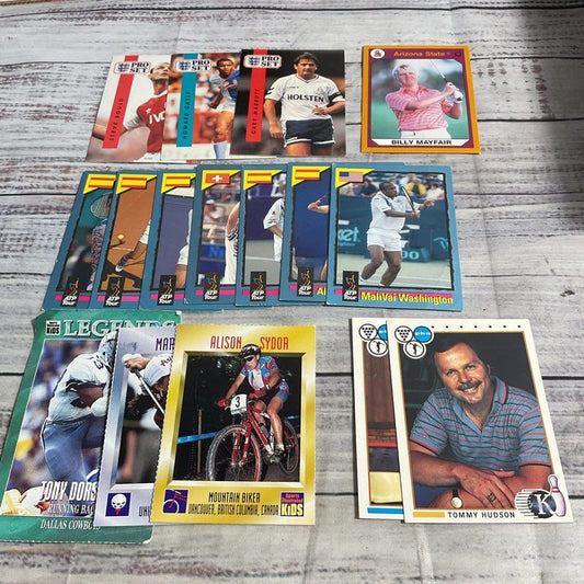 Lot Of 16 Vtg. 90s Sports Trading Cards (Soccer, Bowling, Golf, Tennis, More)
