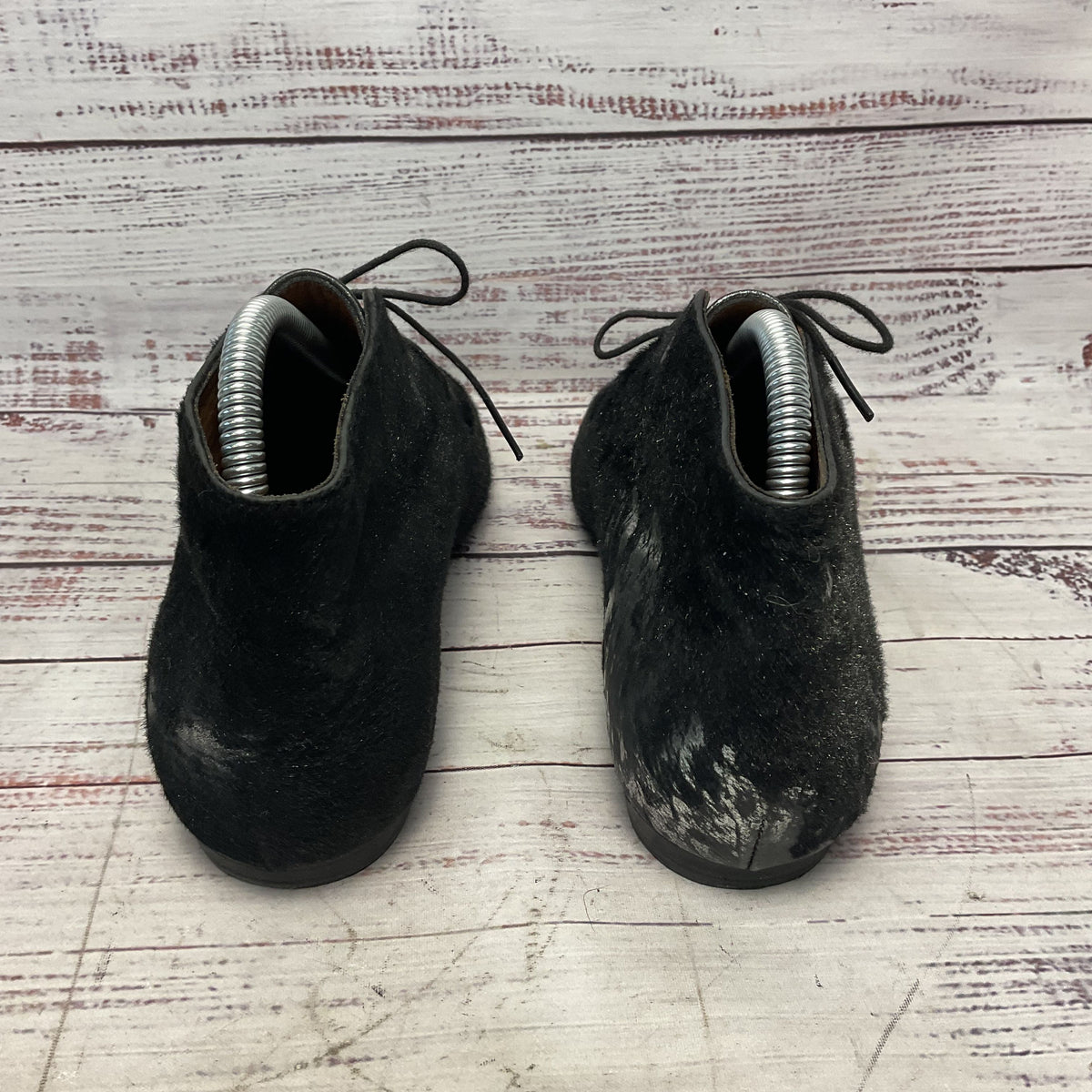Isabel Marant Etoile Silver Black Calf Hair Leather Chukka Boot Women Size 8.5