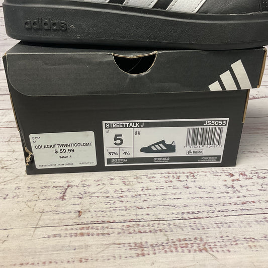 Adidas Streettalk Black White Sneaker Athletic Shoe Boys Big Kid Size 5
