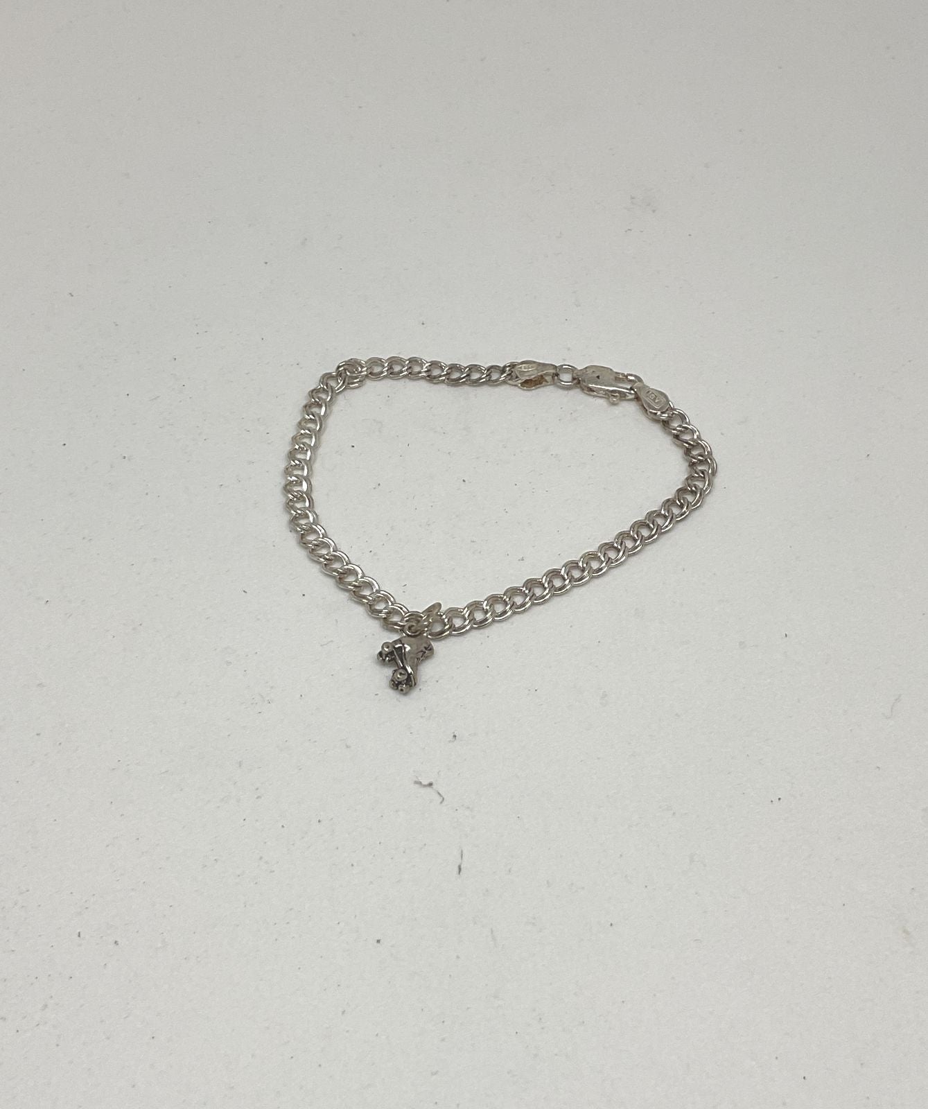 AGI Sterling Silver Chain Bracelet Roller Skate Charm 6.75"
