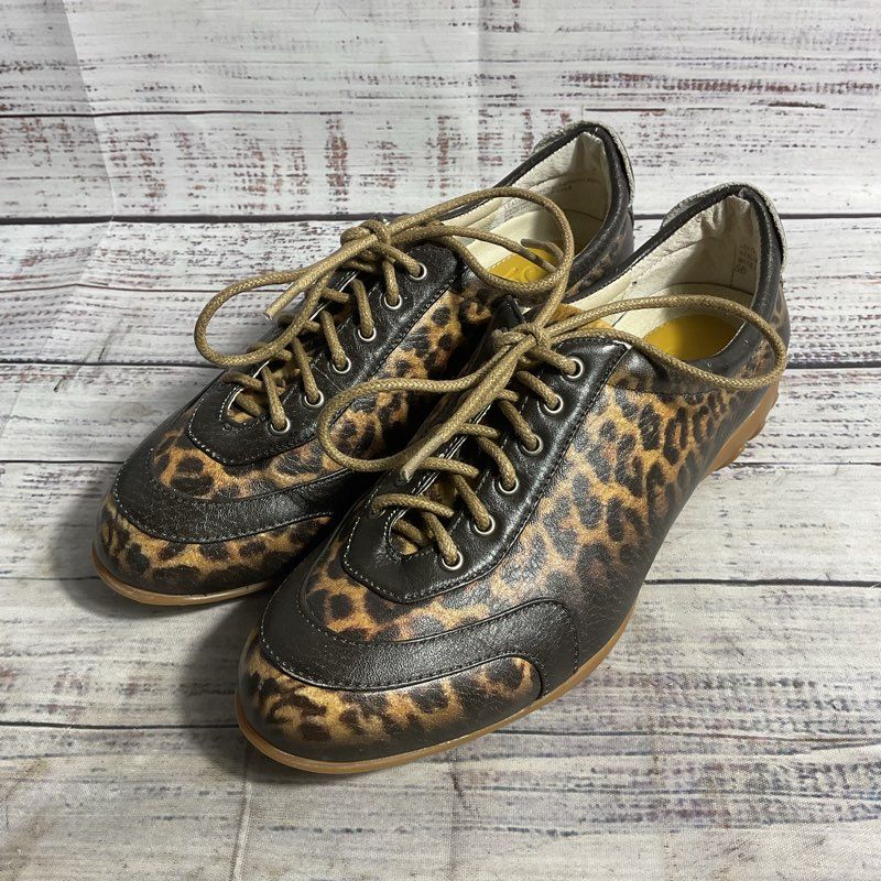 Jeon Brown Leopard Print Sneaker Bowling Shoe Women's Size 5