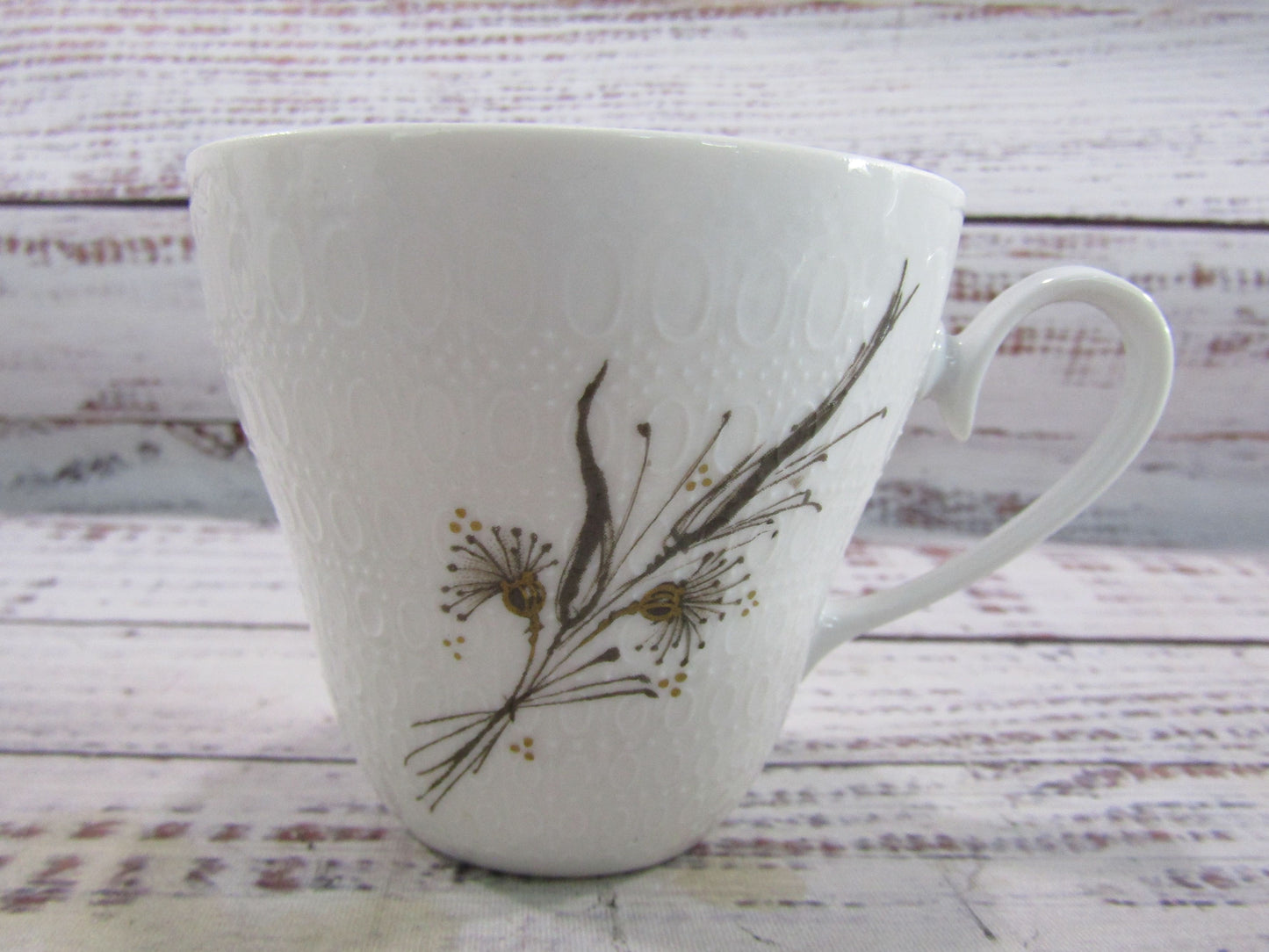 Rosenthal Basquette Bjorn Wiinblad White Porcelain Cup Saucer Creamer Sugar Bowl