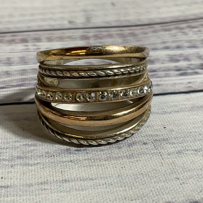BRIGHTON Sterling Silver Two Tone Fashion SZ 10 Ring- 9.76g