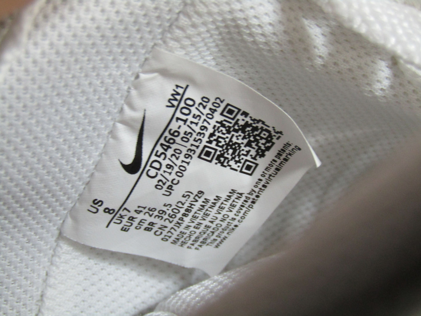 Nike Court Vision Men's White Leather Mid-Top Sneakers Size 8 CD5466-100