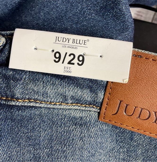 Judy Blue High Waist Front Welt Pockets Retro Wide Leg Jeans Denim 29