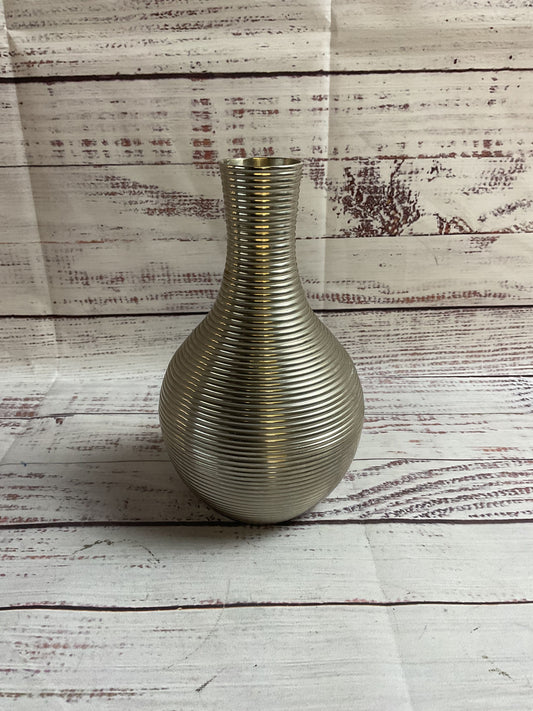 Small Metal Ribbed Vase