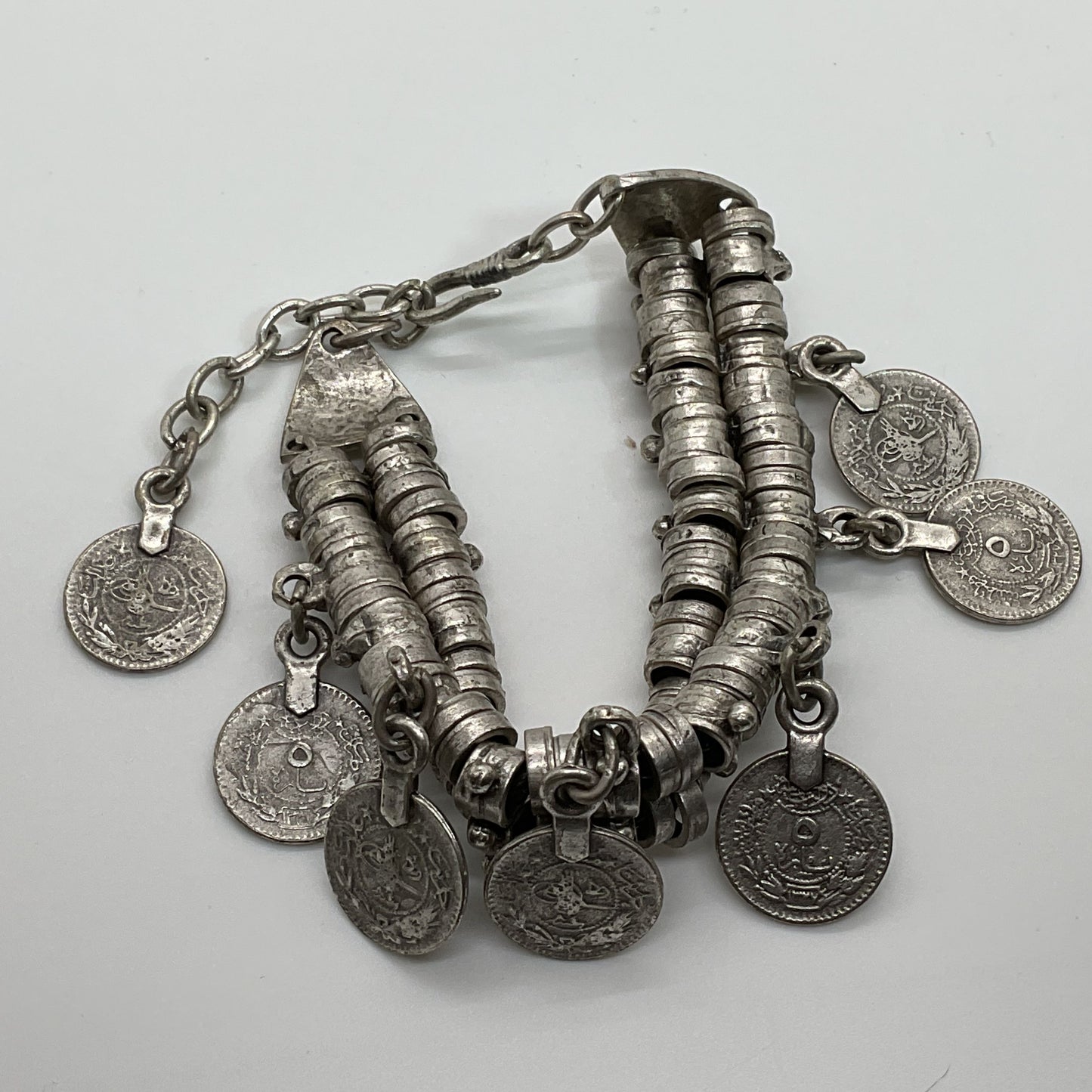 VTG./ANTIQUE Ottoman Empire Turkish Coin Bracelet- 8"