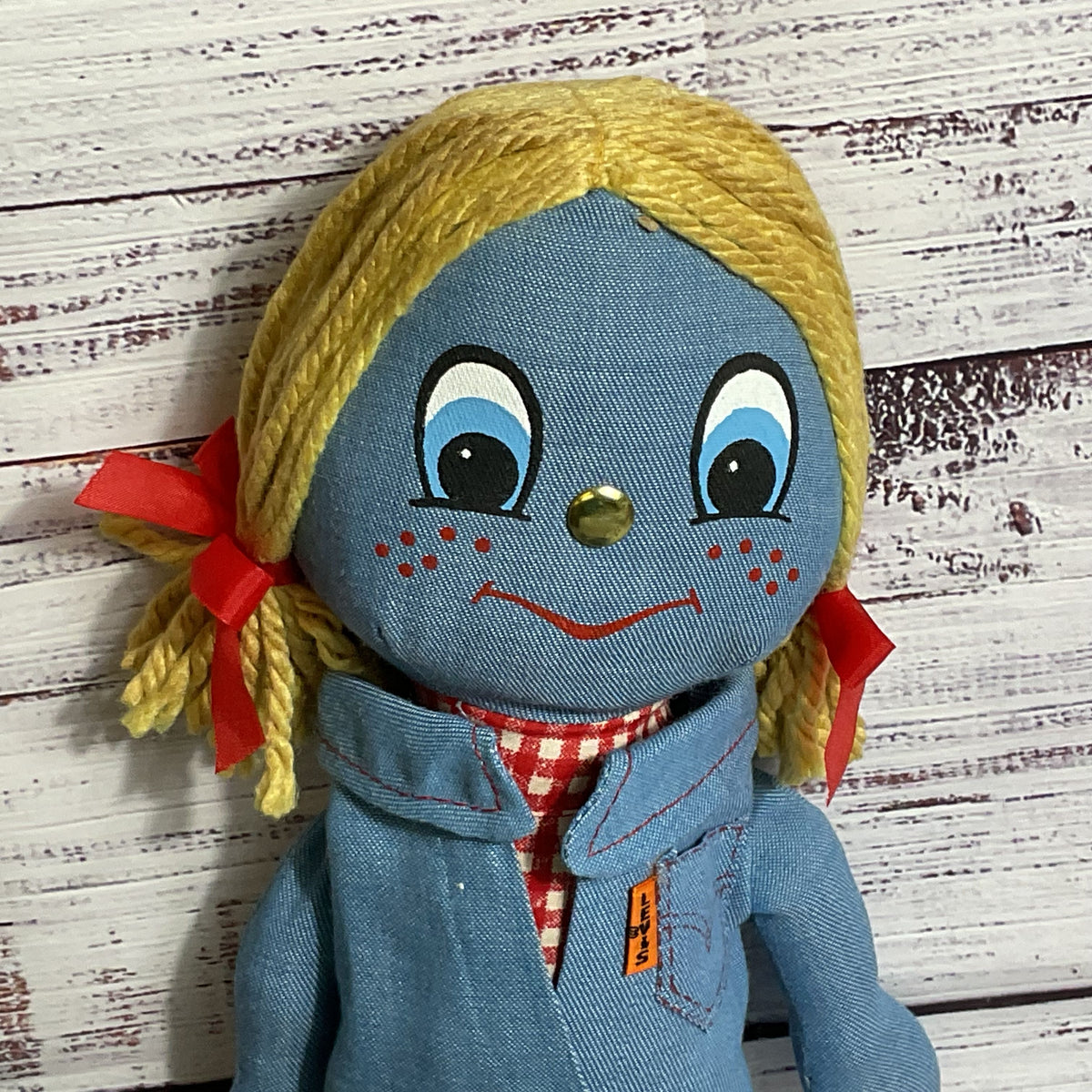 VTG. Nickerbocker Toy Co. LEVIS Denim Rag Doll with Jacket - 16"